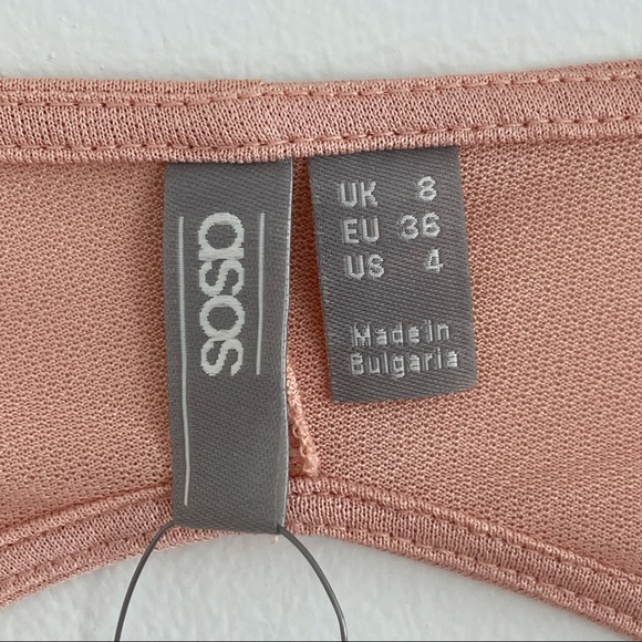 NWT ASOS Design Blush Pink Sweetheart Pleated Midi Dress Size 4 - Picture 10 of 12